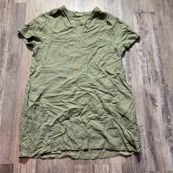 Green Casual V-Neck Polo Mini Dress casual lightweight - Picture 1 of 3
